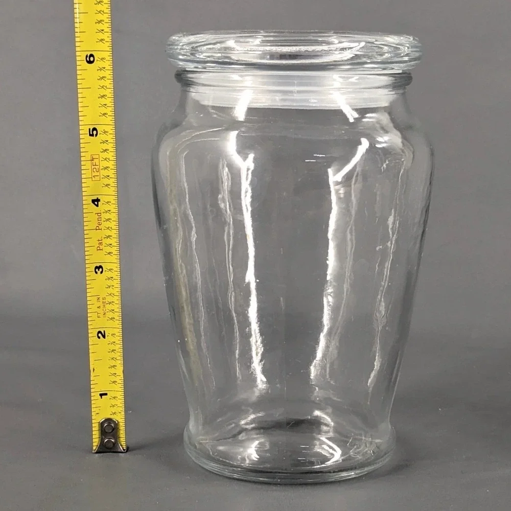 Set of 2 VTG Clear Glass Canisters with Airtight Lids Kitchen Storage Jars